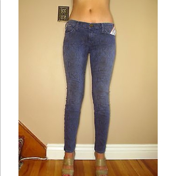 Current/Elliott Skinny Snake Animal Print Jeans size 25-31 Mobwife Denim New - Picture 4 of 6